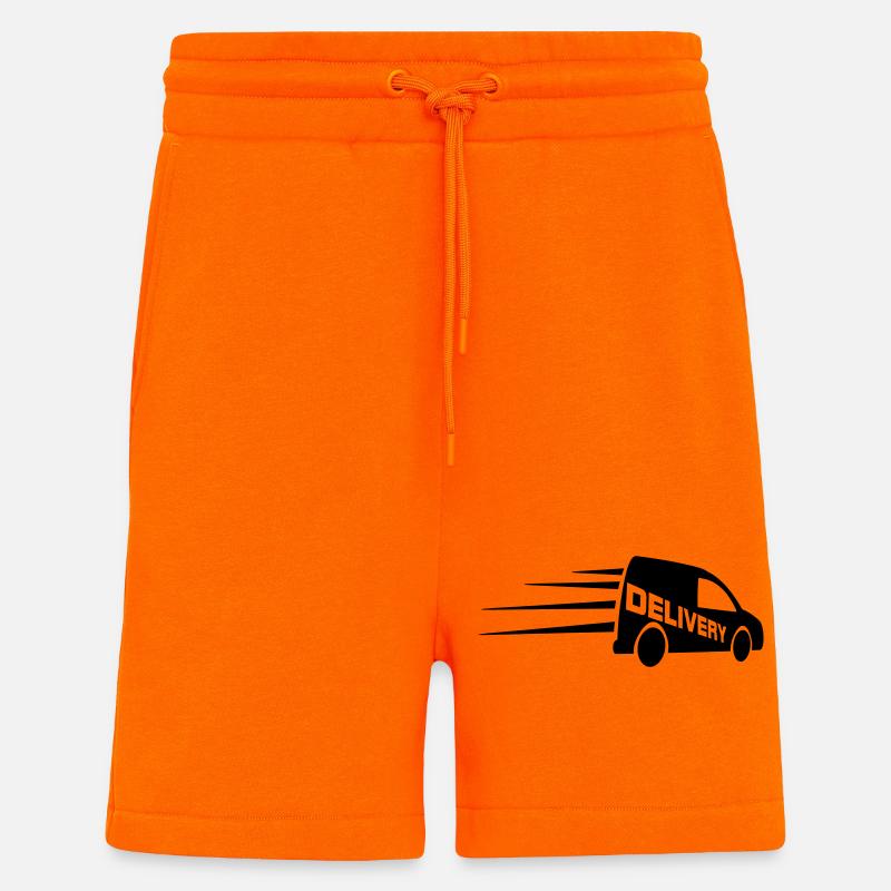 Van logo with text cut out - Shorts - made by SPREAD - SUNSET ORANGE