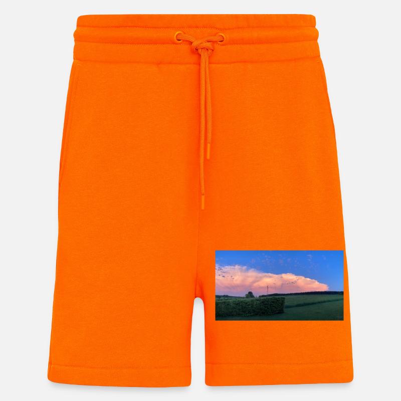 Image de nuage - Short bio décontracté fabriqué en UE - SUNSET ORANGE