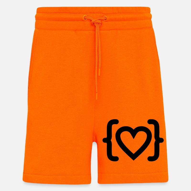 Heart of programmer code logo - Shorts - made by SPREAD - SUNSET ORANGE