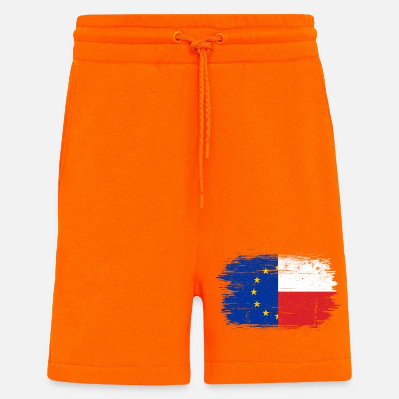 Fusion der EU-Frankreich-Flagge - Shorts - made by SPREAD - SUNSET ORANGE