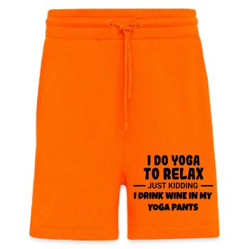 Yoga zum Entspannen und Wein trinken # - Shorts - made by SPREAD - SUNSET ORANGE - Vorne