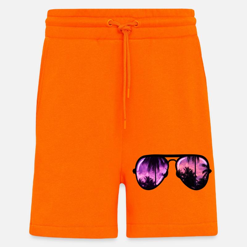 coole Sonnenbrille mit Palme - Shorts - made by SPREAD - SUNSET ORANGE
