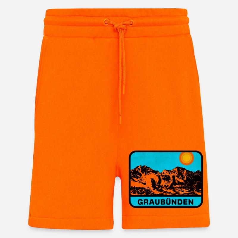 Graubünden Panorama Sonnenrand - Shorts - made by SPREAD - SUNSET ORANGE