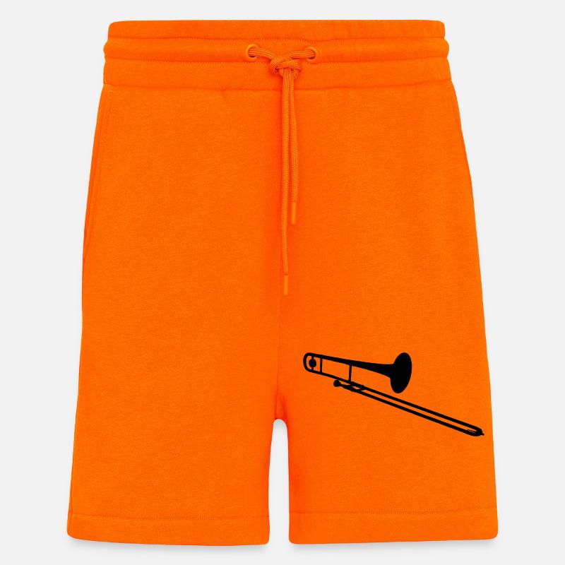 Instrument à vent de trombone - Short bio décontracté fabriqué en UE - SUNSET ORANGE