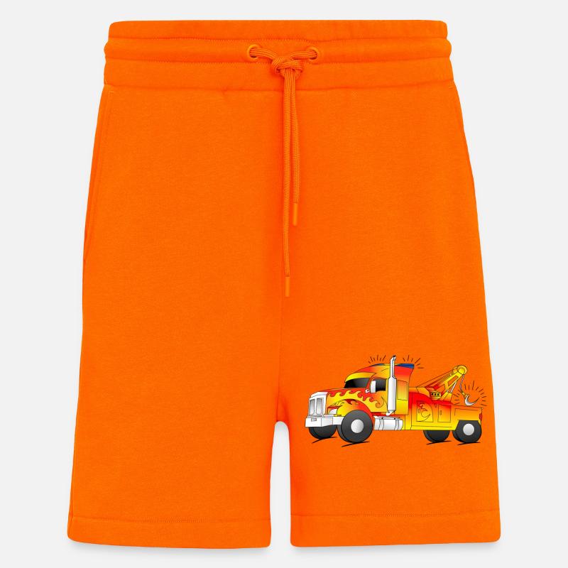 cooler Abschleppwagen Abschlepper LKW - Shorts - made by SPREAD - SUNSET ORANGE