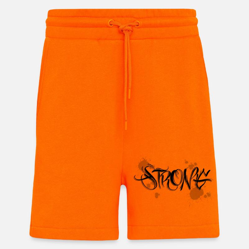 Stark Strong Motivation Graffiti - Shorts - made by SPREAD - SUNSET ORANGE