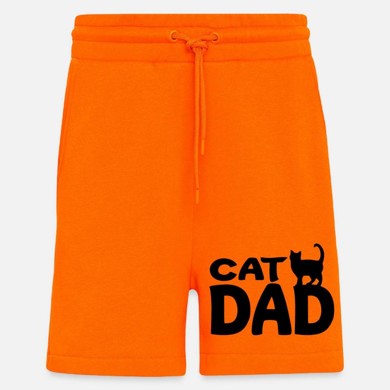 Cat Dad - Short bio décontracté fabriqué en UE - SUNSET ORANGE
