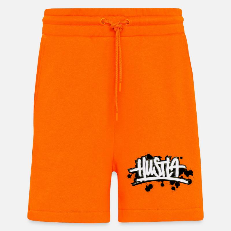 Hustla Graffiti Schriftzug - Shorts - made by SPREAD - SUNSET ORANGE
