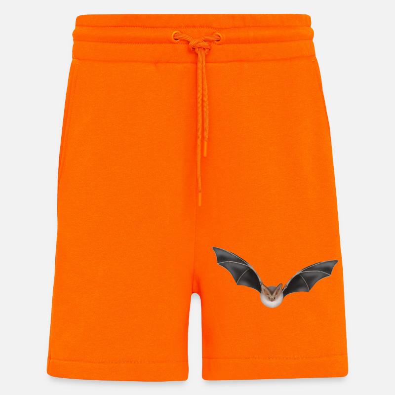 Conception des ailes de chauve-souris nocturnes - Short bio décontracté fabriqué en UE - SUNSET ORANGE