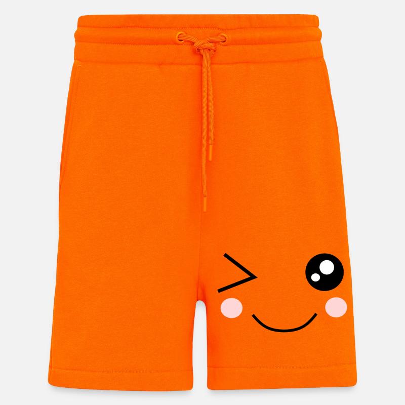 cute Gesicht Kawaii - Shorts - made by SPREAD - SUNSET ORANGE