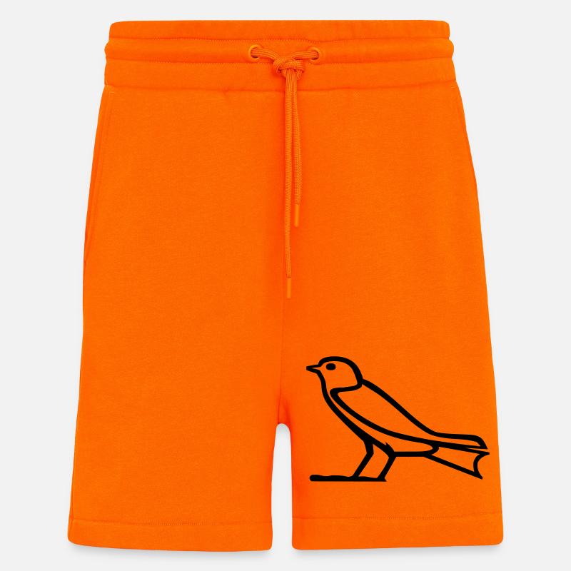 Vogel-Hieroglyphe - Shorts - made by SPREAD - SUNSET ORANGE