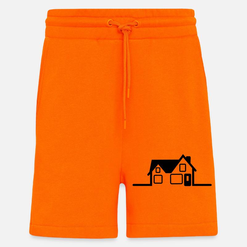 Logo de la maison - Short bio décontracté fabriqué en UE - SUNSET ORANGE