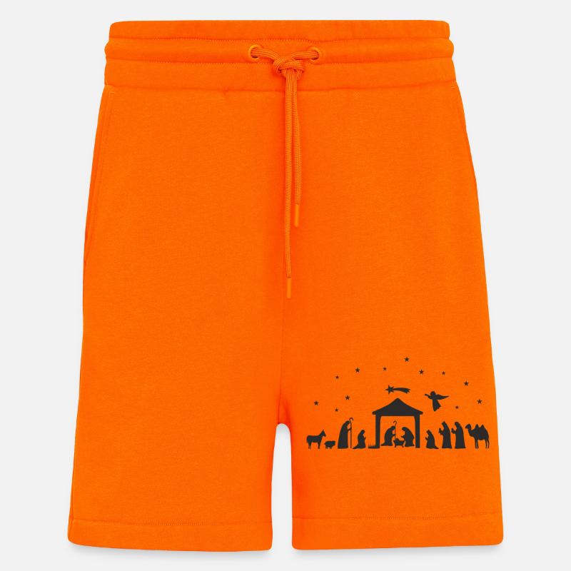 Weihnachtskrippe Silhouette Krippenszene - Shorts - made by SPREAD - SUNSET ORANGE