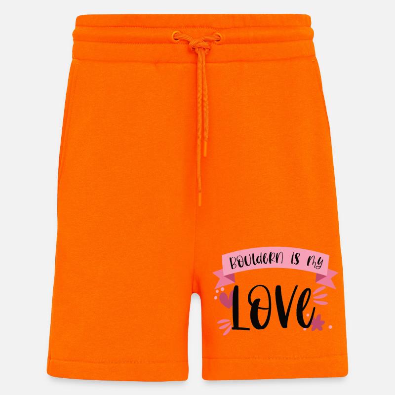 Bouldern Klettern Boulderin Berge Geschenk - Shorts - made by SPREAD - SUNSET ORANGE