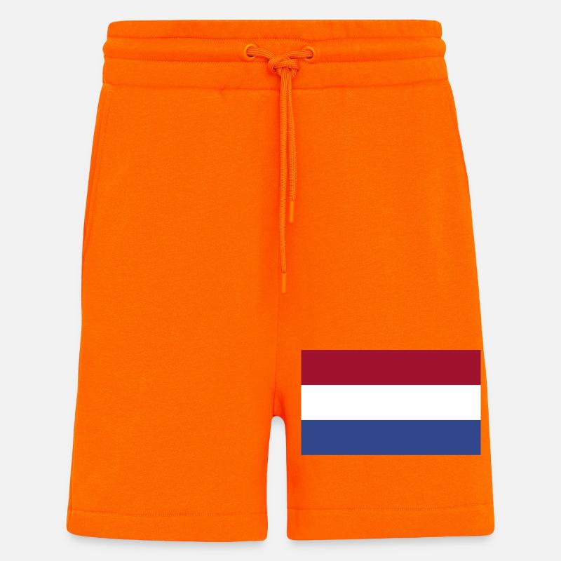 Drapeau national des Pays-Bas - Short bio décontracté fabriqué en UE - SUNSET ORANGE