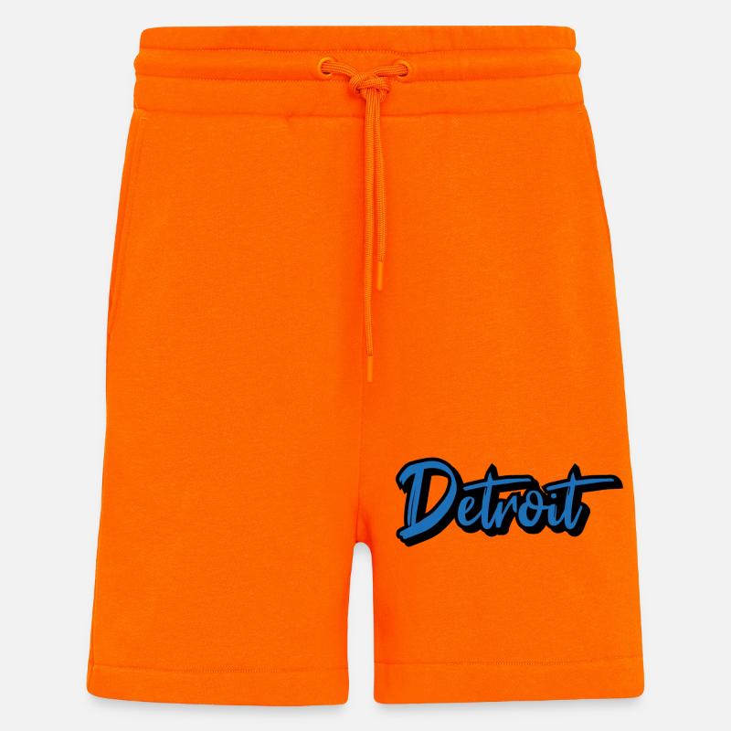 Detroit Script Blue - Short bio décontracté fabriqué en UE - SUNSET ORANGE