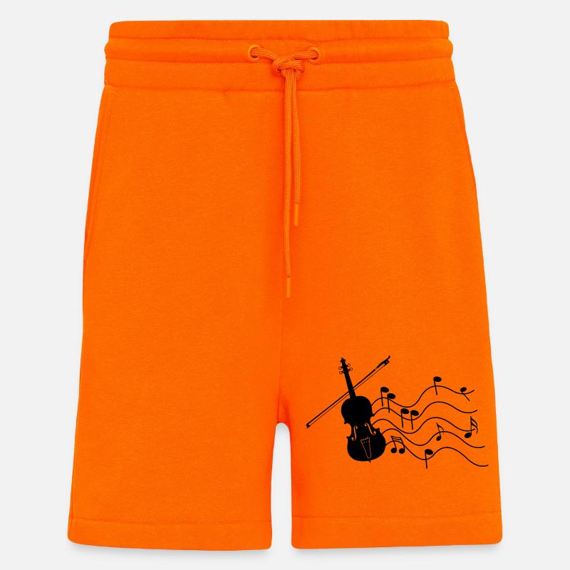 Violon avec notes - Short bio décontracté fabriqué en UE - SUNSET ORANGE