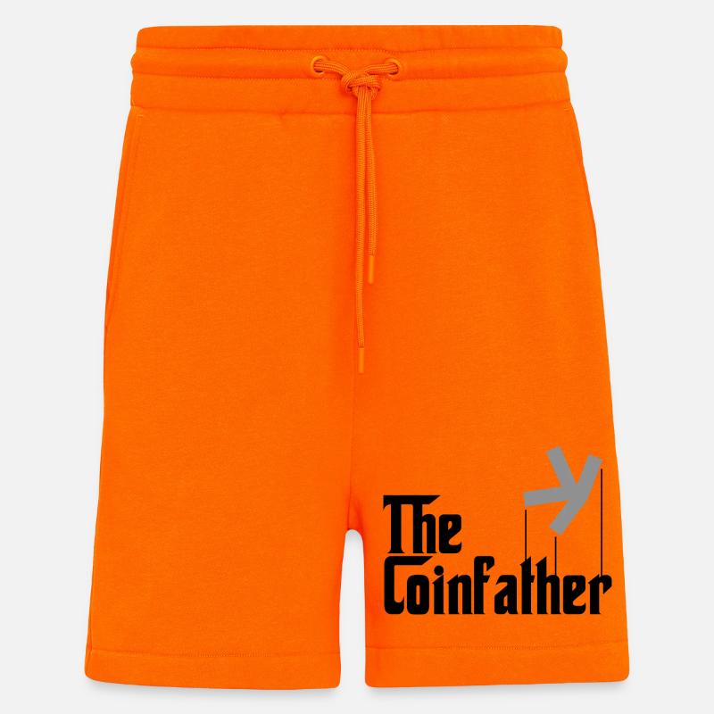 Kaspa KAS Crypto - Short bio décontracté fabriqué en UE - SUNSET ORANGE