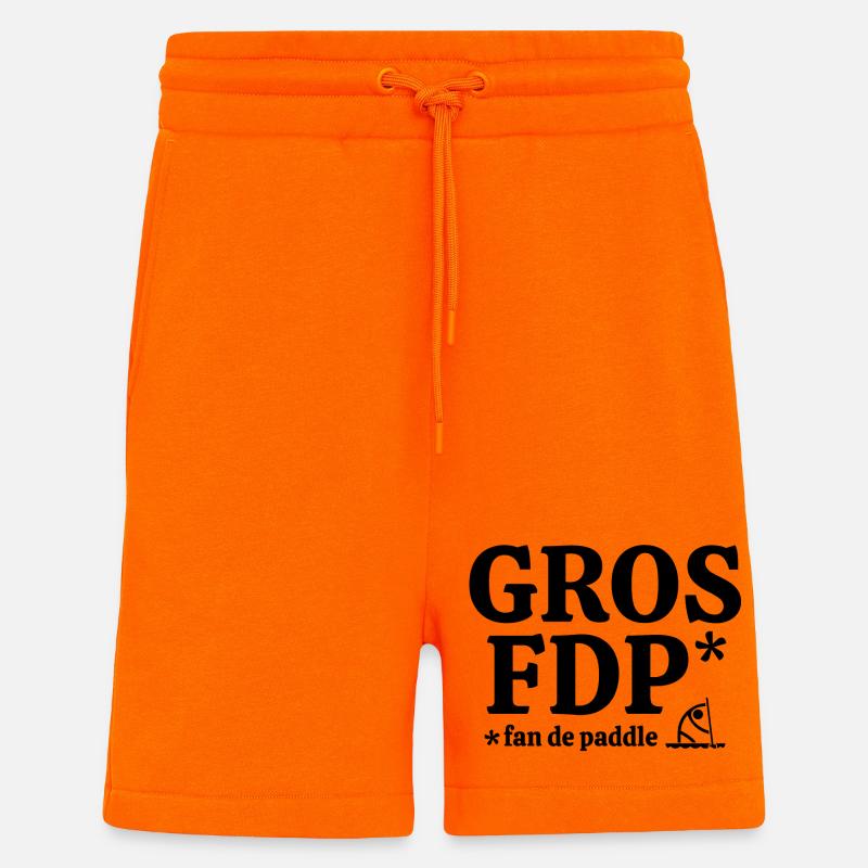 paddle, paddling, fan de paddle - Short bio décontracté fabriqué en UE - SUNSET ORANGE