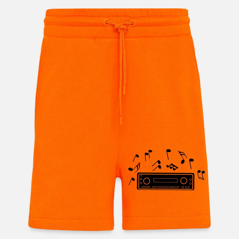 Autoradio mit Musiknoten - Shorts - made by SPREAD - SUNSET ORANGE