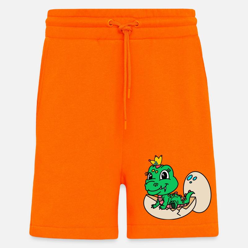 Drache mit Krone aus dem Ei - Shorts - made by SPREAD - SUNSET ORANGE