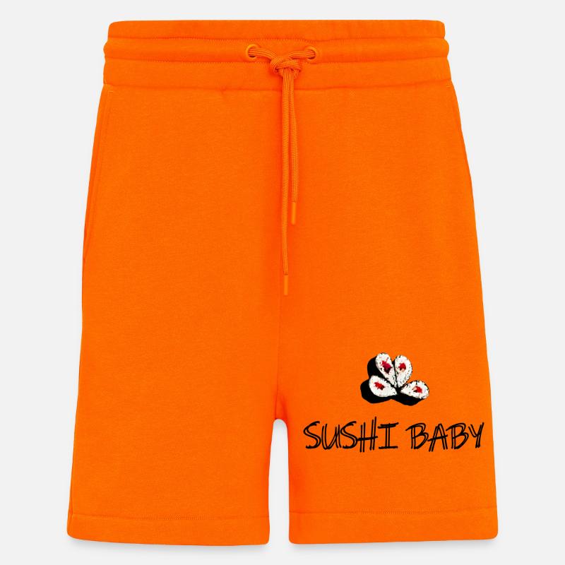 Bar à sushis Coeur Triple Trèfle - Short bio décontracté fabriqué en UE - SUNSET ORANGE