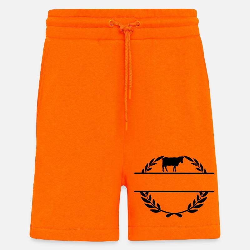 Fier de la vache fermière - Short bio décontracté fabriqué en UE - SUNSET ORANGE