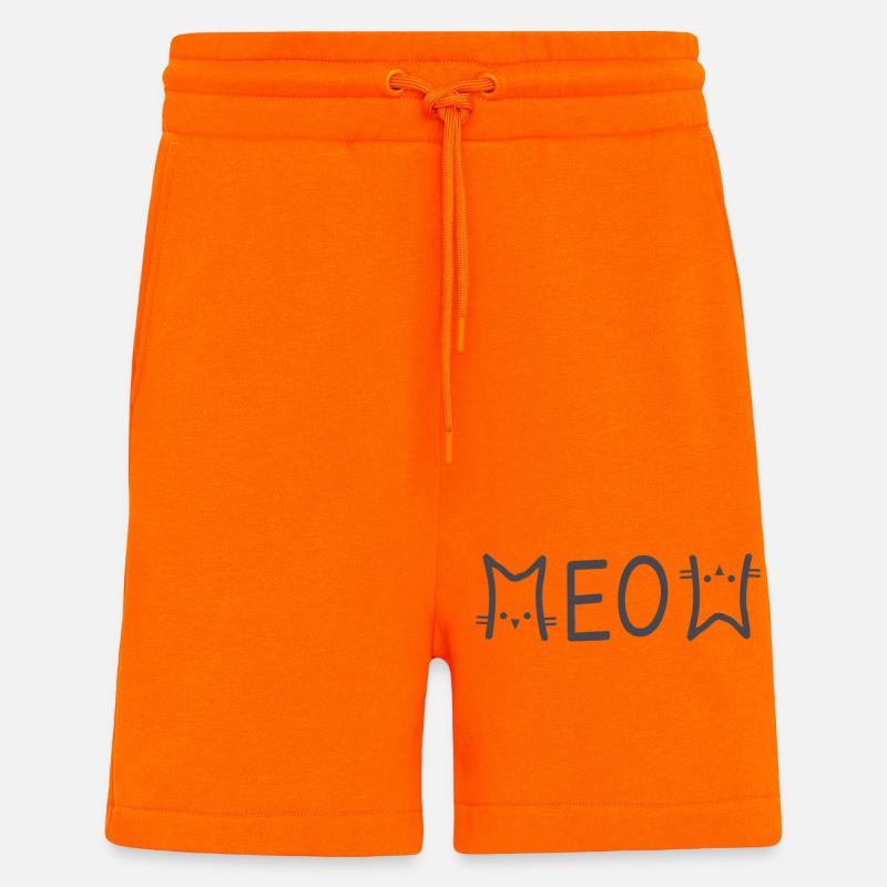 Meow chat chat chat amoureux - Short bio décontracté fabriqué en UE - SUNSET ORANGE