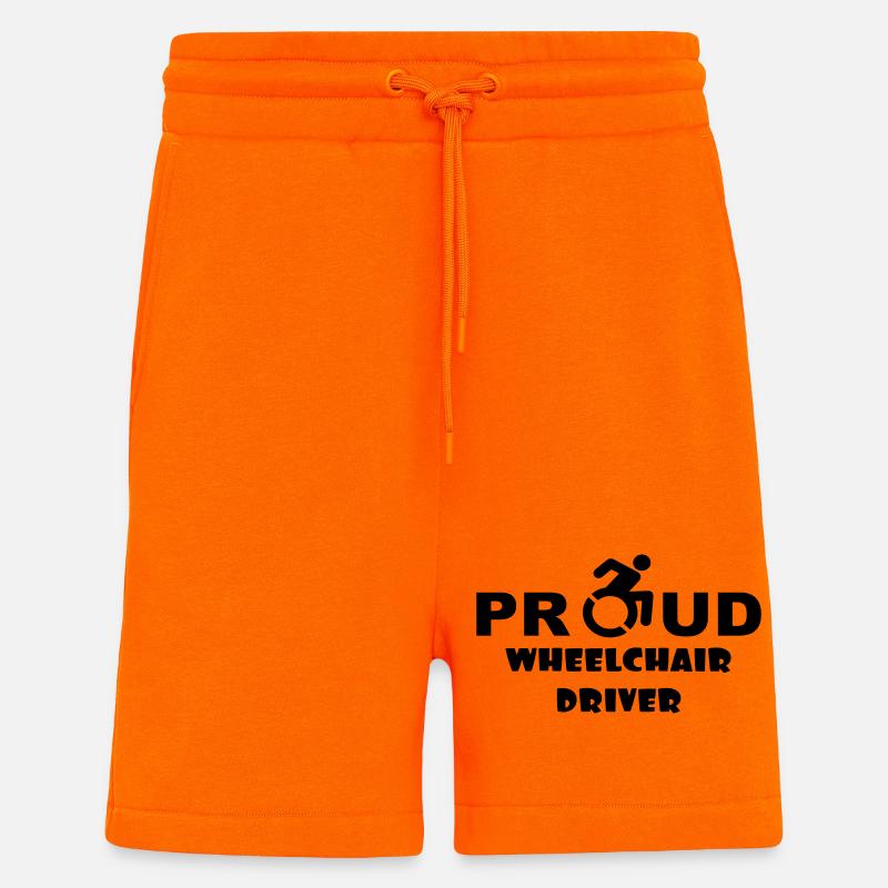 Fier utilisateur d’un fauteuil roulant * - Short bio décontracté fabriqué en UE - SUNSET ORANGE