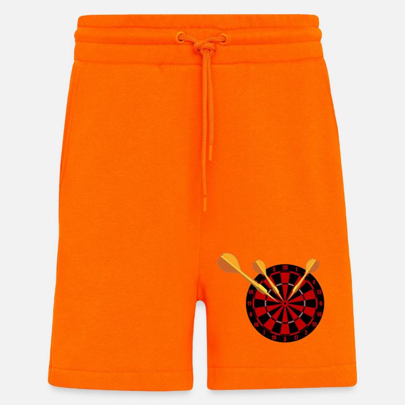 Fléchettes Flèches et jeu de fléchettes - Short bio décontracté fabriqué en UE - SUNSET ORANGE