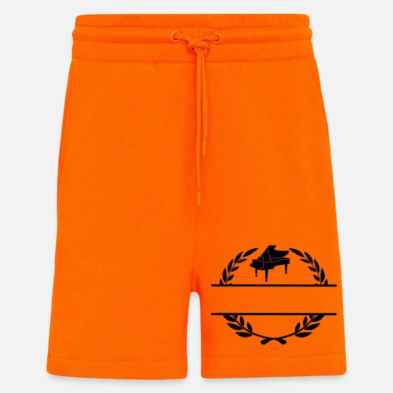Piano in laurel wreath monogram - Shorts - made by SPREAD - SUNSET ORANGE