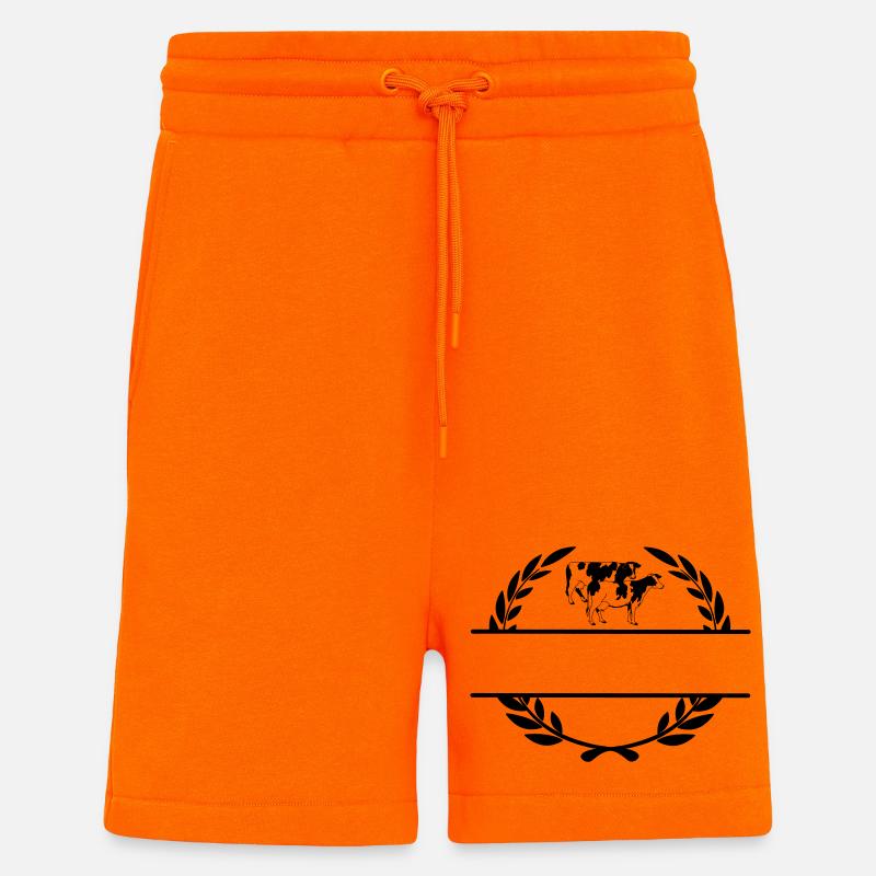 Dairy cows monogram - Shorts - made by SPREAD - SUNSET ORANGE