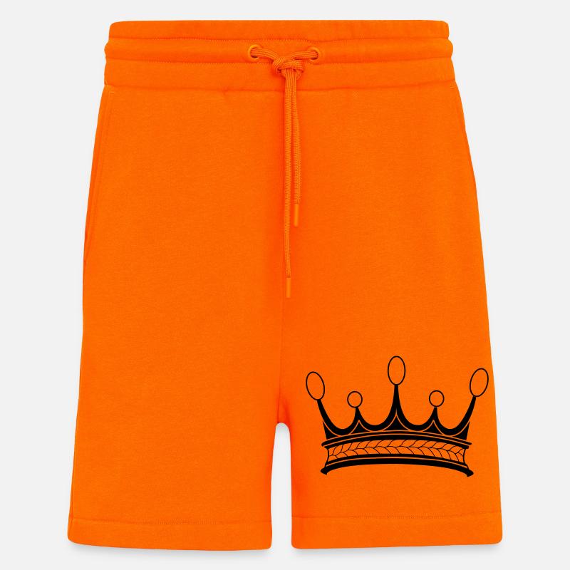 Couronne cinq perles image d’ombre transparente - Short bio décontracté fabriqué en UE - SUNSET ORANGE