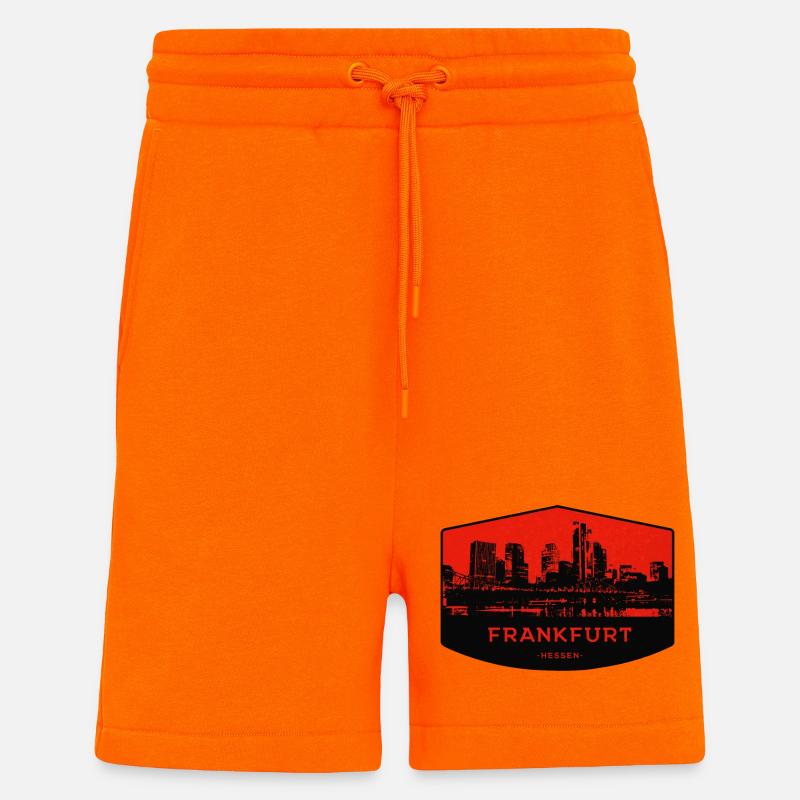 Frankfurter Skyline Patch Rot Schwarz - Shorts - made by SPREAD - SUNSET ORANGE