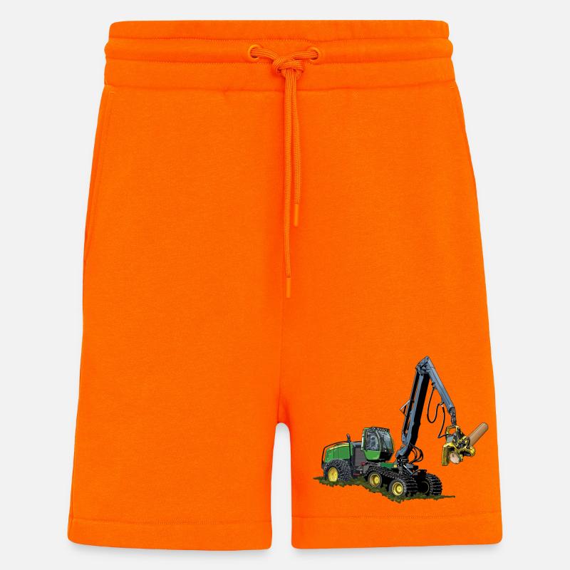 Moissonneuse-batteuse, Moissonneuse-batteuse - Short bio décontracté fabriqué en UE - SUNSET ORANGE