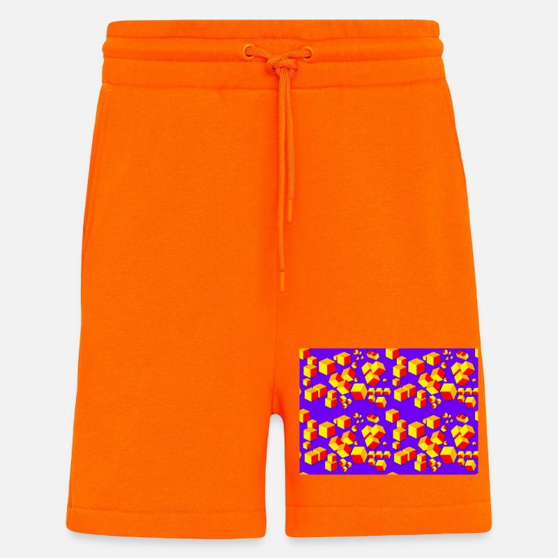Dekopattern Würfel farbig - Shorts - made by SPREAD - SUNSET ORANGE