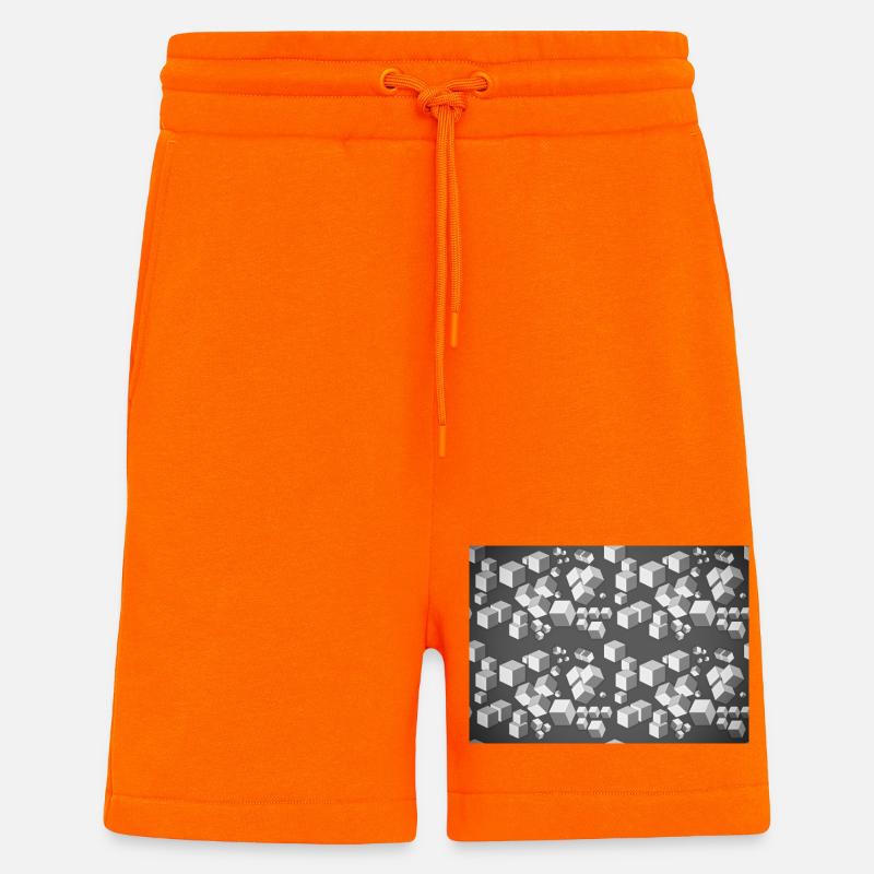 Deco pattern grey-white - Shorts - made by SPREAD - SUNSET ORANGE