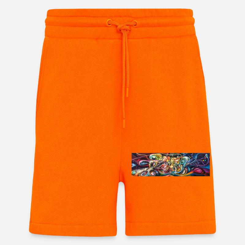 Tourbillon Cosmique Abstrait Nébuleuse - Short bio décontracté fabriqué en UE - SUNSET ORANGE