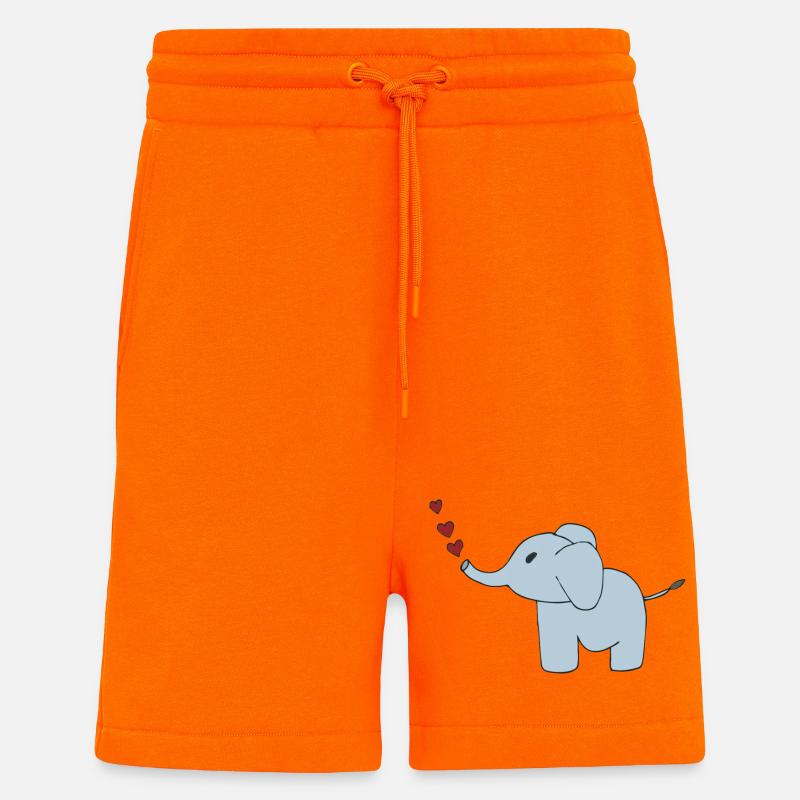 Cœurs d’éléphants - Short bio décontracté fabriqué en UE - SUNSET ORANGE