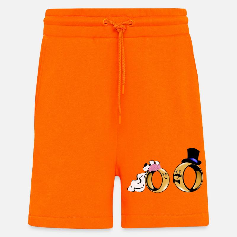 Duo de bagues de mariée Amour - Short bio décontracté fabriqué en UE - SUNSET ORANGE