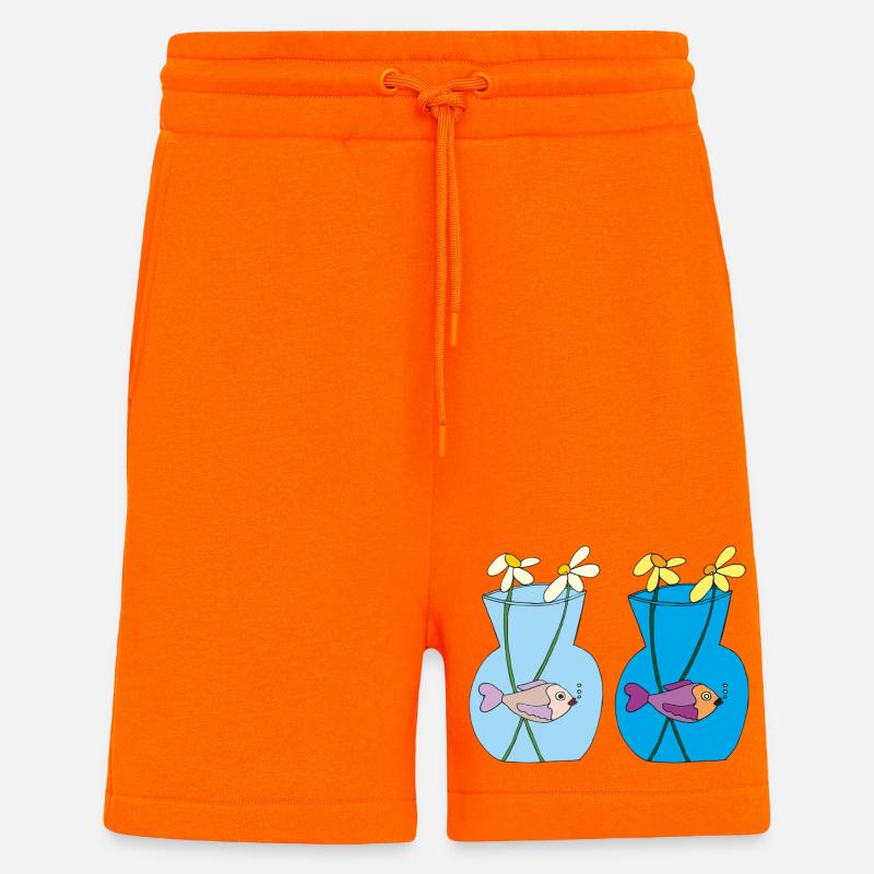 fisch im glas 2er - Shorts - made by SPREAD - SUNSET ORANGE