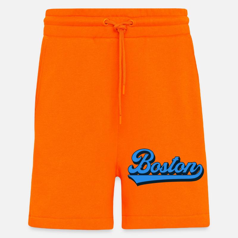 Boston Blue Script Retro - Shorts - made by SPREAD - SUNSET ORANGE