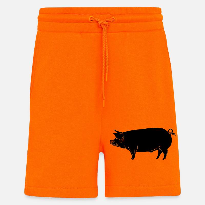 Pig shadow image logo - Shorts - made by SPREAD - SUNSET ORANGE
