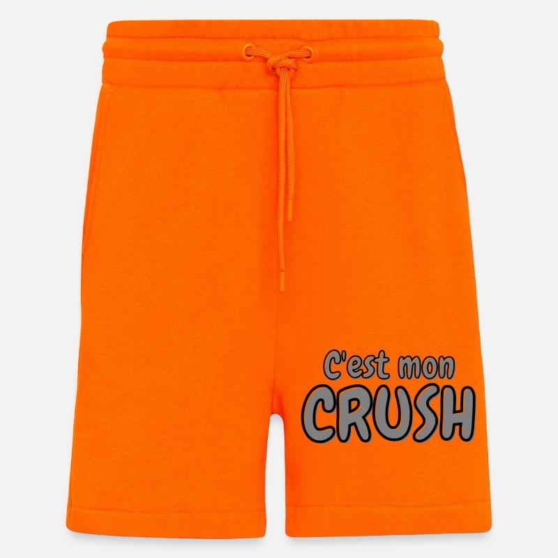 C'est mon crush, crush, béguin - Short bio décontracté fabriqué en UE - SUNSET ORANGE