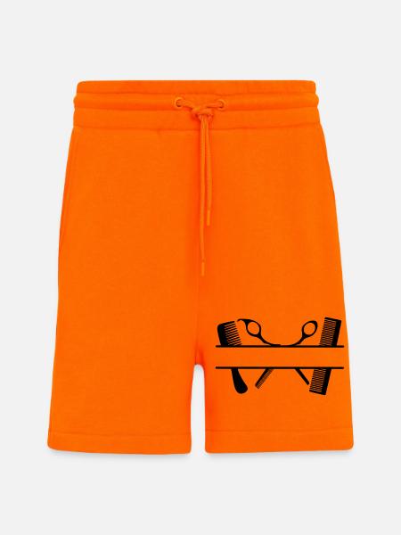 Zwei Kämme und Scheren Textbanner - Shorts - made by SPREAD - SUNSET ORANGE