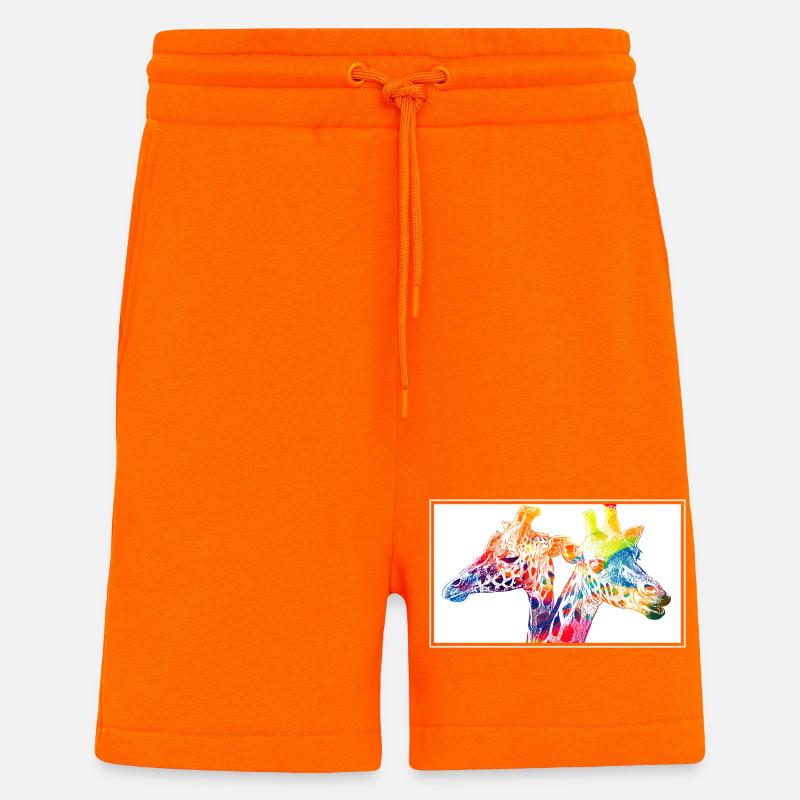 Bunte Giraffen - Shorts - made by SPREAD - SUNSET ORANGE