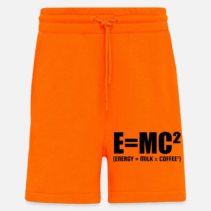 E=MC² (ENERGIE = MILCH x KAFFEE²) - Shorts - made by SPREAD - SUNSET ORANGE
