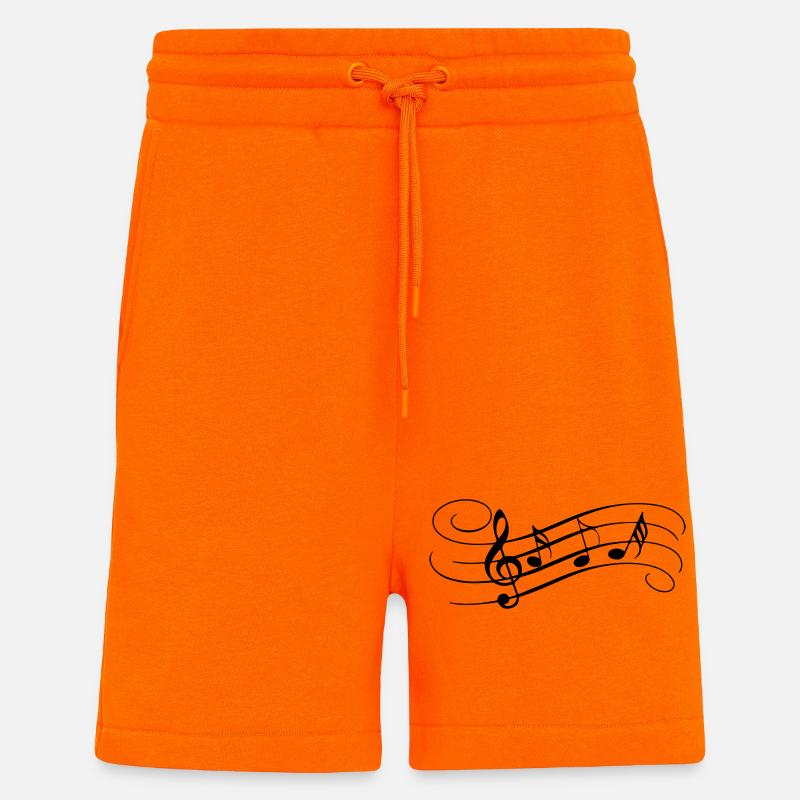 Envolée de notes - Short bio décontracté fabriqué en UE - SUNSET ORANGE