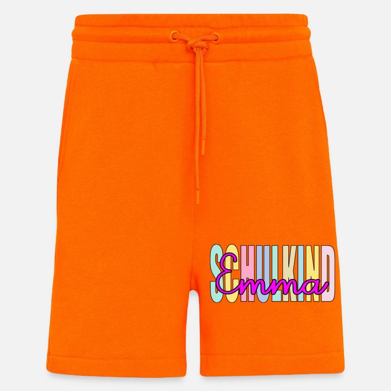 Schulkind Mädchen Emma Name - Shorts - made by SPREAD - SUNSET ORANGE