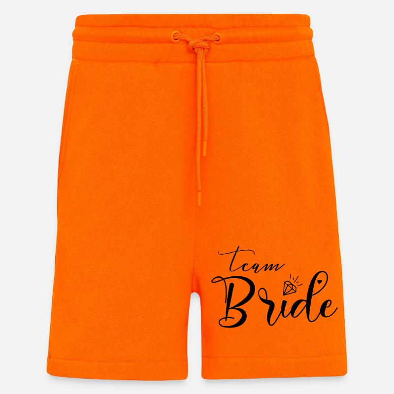 Team Bride-Herz-Diamant, personalisierbar - Shorts - made by SPREAD - SUNSET ORANGE